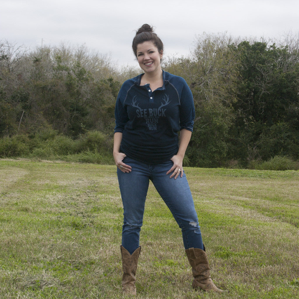 See Buck Run Tri-blend henley